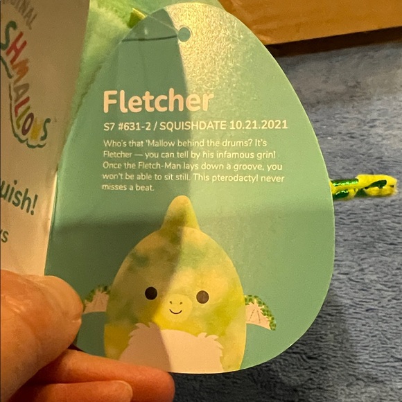 Squishmallows Fletcher Green and White Plush - Picture 3 of 6
